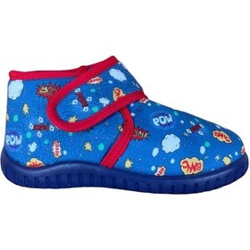 Resim Tematik Cırtlı Çocuk Panduf Okul Kreş Ev Ayakkabısı Kaydırmaz Taban Lacivert - Kırmızı-lacivert - Kırmızı Lacivert - Kırmızı 