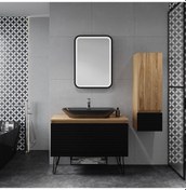 Resim Denko Taylan 100 Cm Mdf Siyah Banyo Dolabı Takımı + Boy Dolabı Siyah 