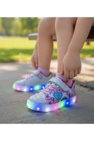 Resim Surpie Shoes Kız Çocuk Unicorn Günlük Ayakkabı, Çocuk Işıklı Ayakkabı 
