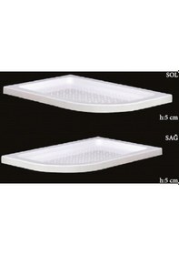 Resim Alika - Asimetrik Flat Duş Teknesi H 5 100X120 Sağ Oval Flat Duş Teknesi 