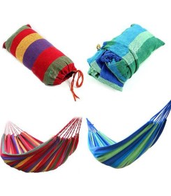 Resim sbodurhome Kanvas Çantalı Hamak Çubuklu Kırmızı Çizgiler 190 x 80 cm 