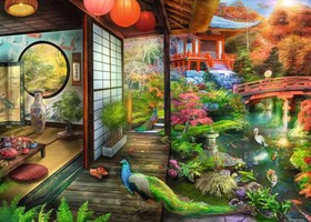 Resim Ravensburger 1000 Parça Puzzle Japon Bahçesi 174973 