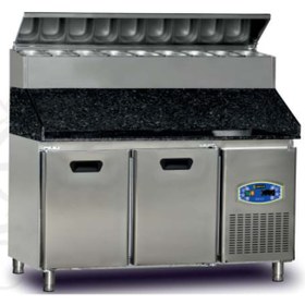 Resim Dampak Pizza Hazırlık Buzdolabı Yüksek Model Çift Kapılı 290 litre150 x 70 x 133 (cm) 