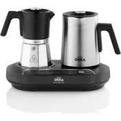 Resim Arzum Okka Rich Moka Pot Karıştırıcılı Metal Italyan ve Türk Kahve Makinesi - Krom 