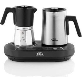 Resim Arzum Okka Rich Moka Pot Karıştırıcılı Metal Italyan ve Türk Kahve Makinesi - Krom 