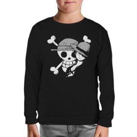 Resim One Piece - Luffy Straw Hat 4 Siyah Çocuk Sweatshirt 