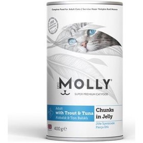 Resim Molly Jöleli Balıklı Konserve Yetişkin Kedi Maması 400 G 