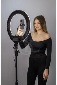 Resim EN SİGA Megalux 18 Inç Ring Light Youtuber Makyaj Güzellik 5500k 48w Kuaför Kit Çantalı Ve Kumandalı 