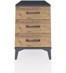 Resim Kronos Komodin 3 Çekmeceli 44x59x64 Antrasit-çam Antrasit 