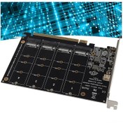Resim Tenfowee Ph44 Pcıe X16 Adaptör Kartı - 4 M.2 Nvme Ssd Desteği, 4x32gbps Hız, Pcıe 3.0/4.0, Led Gösterge, Sabit İşlem 