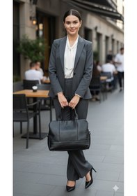 Resim Kadın Evrak Çantası Büyük Geniş Hacimli Şık Günlük Omuz El Çantası 8683255013999 Siyah 