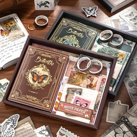 Resim Vintage Hediye Kutusu Öğrenci Hesap Kitabı Yüksek Değerli Defter INS Not Defteri Kelebek Malzeme Doğum Günü Hediyesi Seti El Hesap Kitabı Kısa Yazı Kitabı Bant Hayvan Malzemesi Kağıt Seti Arkadaşlara Doğum Günü Hediyeleri Verin 