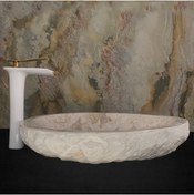 Resim SİPAHİMARBLE Traverten Oval Tasarım Damla Lavabo 