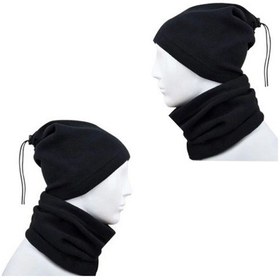 Resim Axe Sportswear Unisex Siyah Şapka Bere Olabilen İpli Polar Boyunluk Siyah 