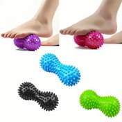 Resim Yoga Masaj Topu Fıstık Şeklinde, Renkli PVC Dikenli Kas Gevşetme Miyofasiyal Top, Ayak Tabanları için Masaj Topu ve Akupunktur Noktası Masaj Fıstığı 