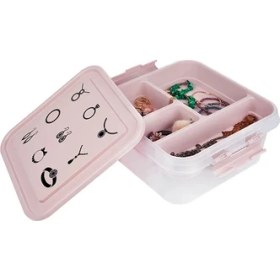 Resim Bijuteri Mücevher Kutusu - Çok Amaçlı Bölmeli Takı Saklama Kutusu 