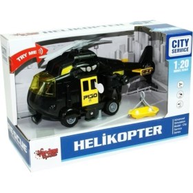 Resim Vardem 1:20 Sürtmeli Sesli Işıklı Helikopter - Siyah 