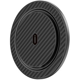 Resim Wiwu Warriors Serisi Aramid Fiber 360 Derece Dönebilen Magnetik Ring Stand Telefon Tutucu Siyah Siyah 