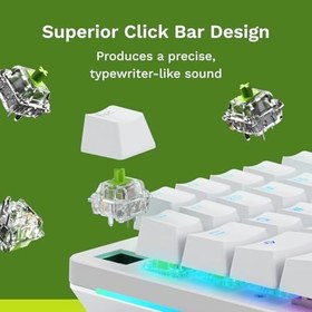 Resim Glorious 36 Adet Raptor Mekanik Klavye Anahtarları (Clicky) - GMMK 3 Klavyeler ve GMMK Numpad'lerle uyumlu, Net Geçiş, Maksimum RGB için Şeffaf Tasarım, 55 g Etkinleşme, 5 Ayaklı - Gresli 