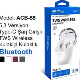 Resim Azurtech Acl 5.3 Versiyon Type-C Şarj Girişli Tws Wireless Kulakiçi Kulaklık 