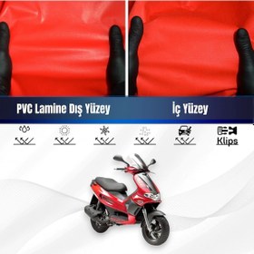 Resim Pıaggıo Runner 180 Motosiklet Brandası Su Geçirmez Branda Kırmızı Branda Motor Branda M 