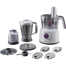 Resim Arçelik Mutfak Robotu 1000W 1200 mL Blender Rendeleme Buz Kırma Pulse Fonksiyonlu Beyaz Çift Bıçak 