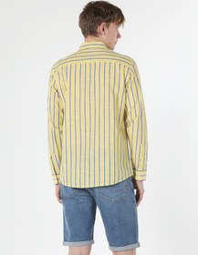 Resim Colin's Regular Fit Çizgili Erkek Sarı Uzun Kol Gömlek CL1058034_Q1.V1_YLW Sarı 