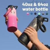 Resim 1 adet BIGRD Şükran Günü, Sevgililer Günü Hediyesi, 40oz/1183ml, 64oz/1893ml İzoleli Su Şişesi, 1.8L, Üç Katlı Vakumlu Paslanmaz Çelik (Soğuk 48 Saat), Yarım Galon Su Şişesi ile Paracord Tutma Kolu ve Pipetli Kapak 