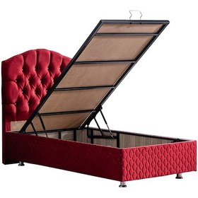 Resim Setaymobilya Baza, Zümrüt Bordo Tek Kişilik Baza + Başlık Seti, Setay 