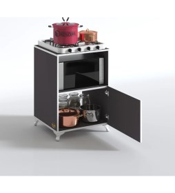 Resim Kenzlife ocak dolabı revbahar gri 85*60*56 hazır mutfak klasik set üstü ocak için arkalıksız 