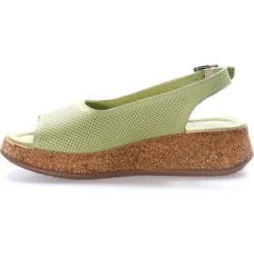 Resim Fast Step Hakiki Deri Kadın Dolgu Topuk Sandalet 227ZA15319-1 