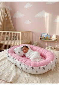 Resim Babynest Yer Yatağı Yıldızlı Pembe Bebeciden 