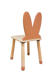 Resim Woodnjoy Wood & Joy Doğal Ahşap Renkli Çocuk Sandalye Tavşan 