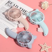 Resim Manuel joystickli fan, pil gerektirmeyen üç renkli taşınabilir el tipi mini vantilatör, ev için sevimli yazlık serinletici kartonlu fan, günlük ve açık hava kullanımı için uygun, hediye seçeneği, kız arkadaşlar, aile, öğretmenler, parti hediyeleri, doğum günü hediyesi 