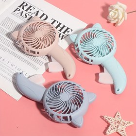 Resim Manuel joystickli fan, pil gerektirmeyen üç renkli taşınabilir el tipi mini vantilatör, ev için sevimli yazlık serinletici kartonlu fan, günlük ve açık hava kullanımı için uygun, hediye seçeneği, kız arkadaşlar, aile, öğretmenler, parti hediyeleri, doğum günü hediyesi 