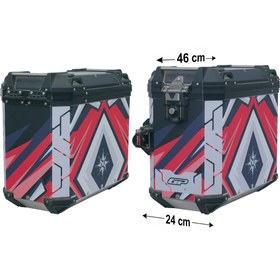 Resim GP KOMPOZİT DSN10 Universal 40 lt x 2 Desenli Alüminyum Motosiklet Yan Çanta Seti 