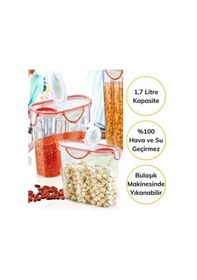Resim İnura Global Kilitli Kapaklı Contalı Hava,su Sıvı Geçirmez 1,7 Litre Erzak Saklama Kabı-sa585 Diğer 