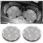 Resim Springsun Parlak Kristal Bardak Altlığı - 2'li Paket Kaymaz Silikon Araç İçi Aksesuar 