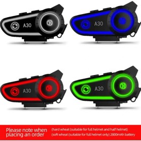 Resim Qasul A30 Bluetooth 5.2 Stereo Bluetooth Interkom Kulaklık Motosiklet-Bisiklet Kask Montaj 