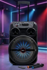 Resim Midex MXR-280 Taşınabilir Mikrofonlu Işıklı Akülü Ses Sistemi Hoparlör (12 İnç 280 Watt) 