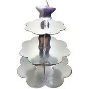 Resim Gümüş Renk Cupcake Standı 19 x 27 x 32 CM Gümüş 