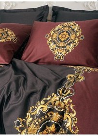 Resim Cotton Box Palace Saten Çift Kişilik Nevresim Takımı Ebren Antrasit Çok Renkli 