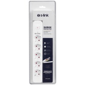 Resim S-LINK SPG501S, 5 Soket, Akım Korumalı Priz, 1.5Mt Kablo, 750 Joule (Beyaz) %100 Bakır 