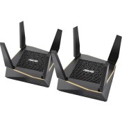 Resim ASUS RT-AX92U-2 6100mbps AX6100 TRI Band EV Ofis Tipi Gaming Router 2-li paket 