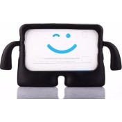 Resim Caseart Samsung Tab A7 T500 Renkli Tutacaklı Stantlı Silikon Çocuk Tablet Kılıfı - Siyah 