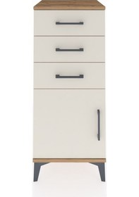 Resim Hyperion Komodin Tek Raflı 3 Çekmeceli Tek Kapaklı 44x44x106 ... Çam 