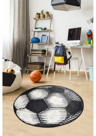 Resim Ball Çap Çocuk Halıs Djt Çocuk ve Bebek Halısı Yıkanabilir ,Kaymaz Taban Leke Tutmaz Çok Renkli 