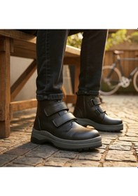 Resim Tekiner Hakiki Deri Kürklü Erkek Çocuk Botu Ortopedik Gri Siyah 