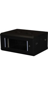 Resim LANDE - 4U 19" Duvar Tipi Rack Kabinet - Genişlik: 600 mm | Derinlik: 450 mm - Siyah 