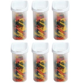 Resim Geseus Beyaz Moonstar Kuru Gıda Bakliyat Saklama Kabı 1,8 lt 6 Lı Set 